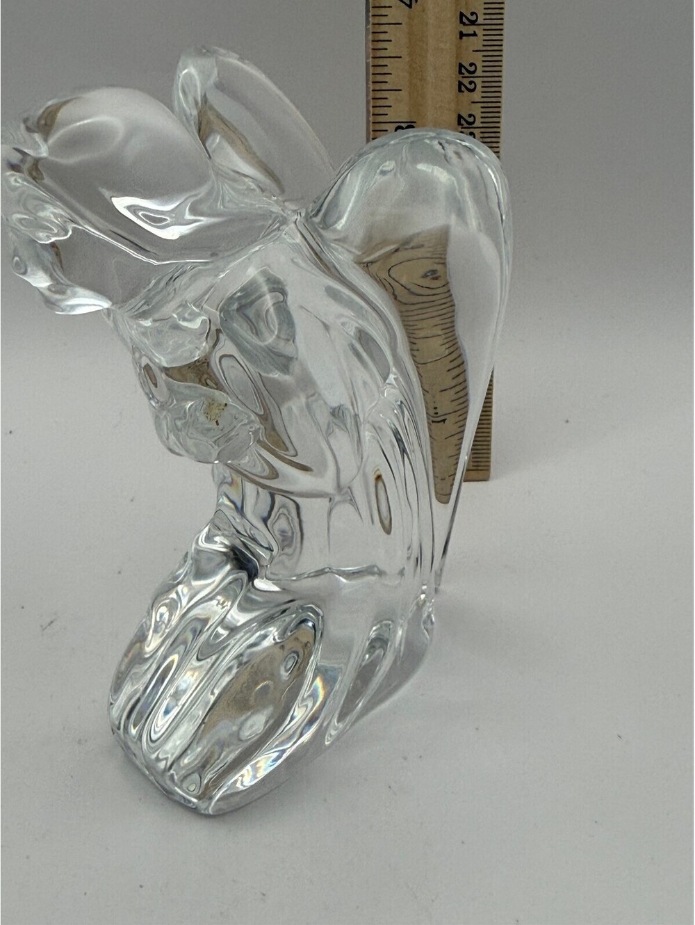 Baccarat France Crystal Angel Figurine 6" Signed Clear Art Glass Vintage